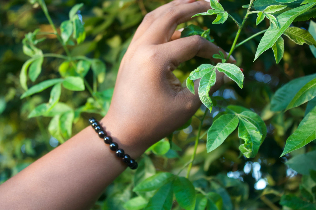 Black Obsidian Bracelet, Strength and Protection 8mm