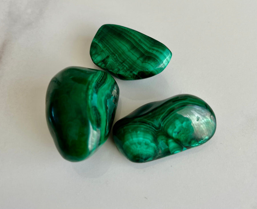 Green Malachite tumbled  3-4cm per stone for Change and Emotional Release