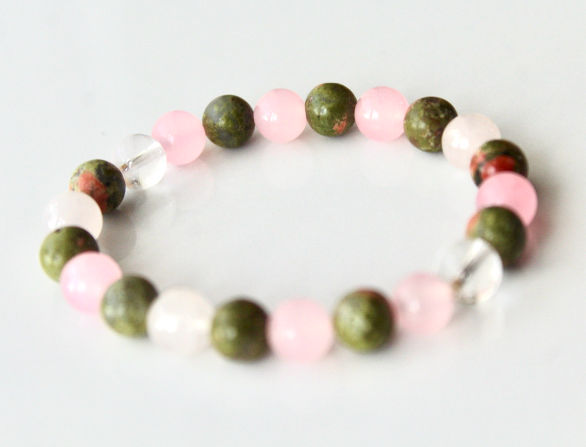 Divine Feminine Crystal Set – Unakite, Rose Quartz & Clear Quartz