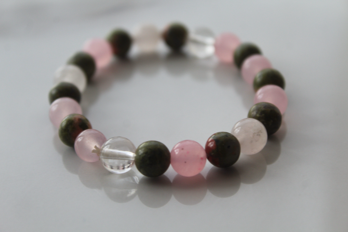 Divine Feminine Crystal Set – Unakite, Rose Quartz & Clear Quartz