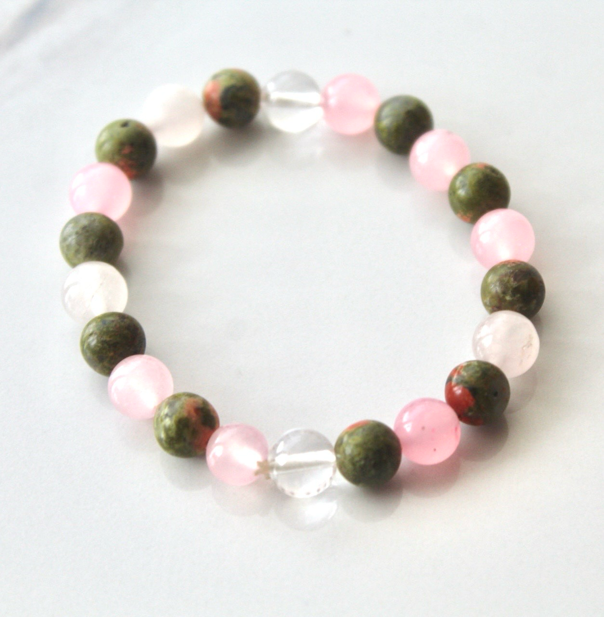 Divine Feminine Crystal Set – Unakite, Rose Quartz & Clear Quartz