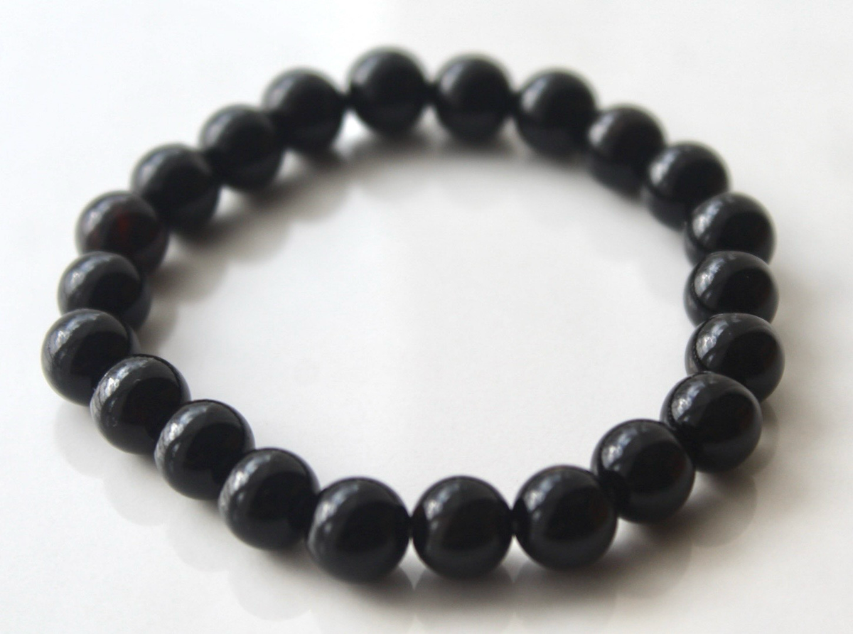 Black Obsidian Bracelet, Strength and Protection 8mm
