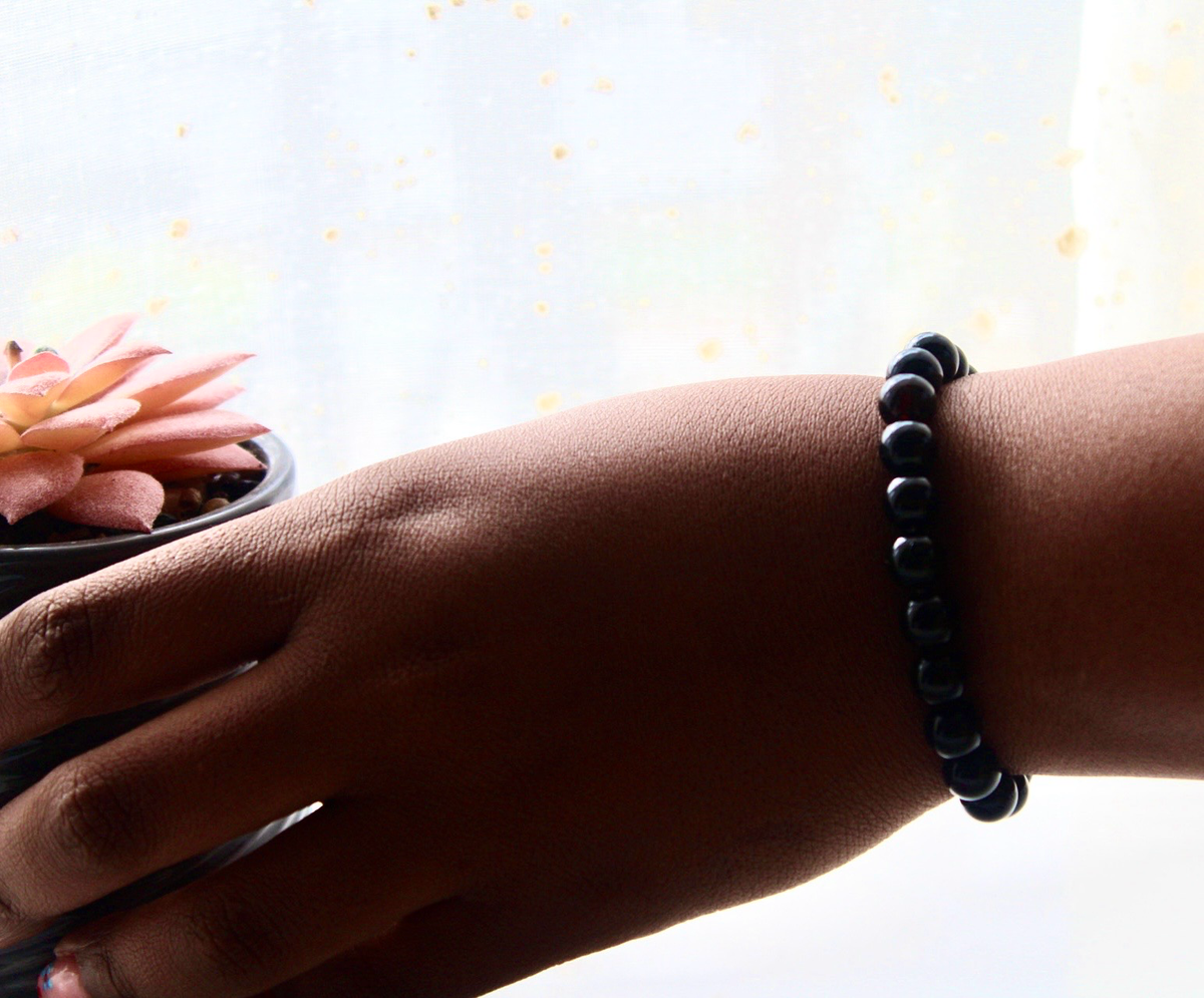 Black Obsidian Bracelet, Strength and Protection 8mm