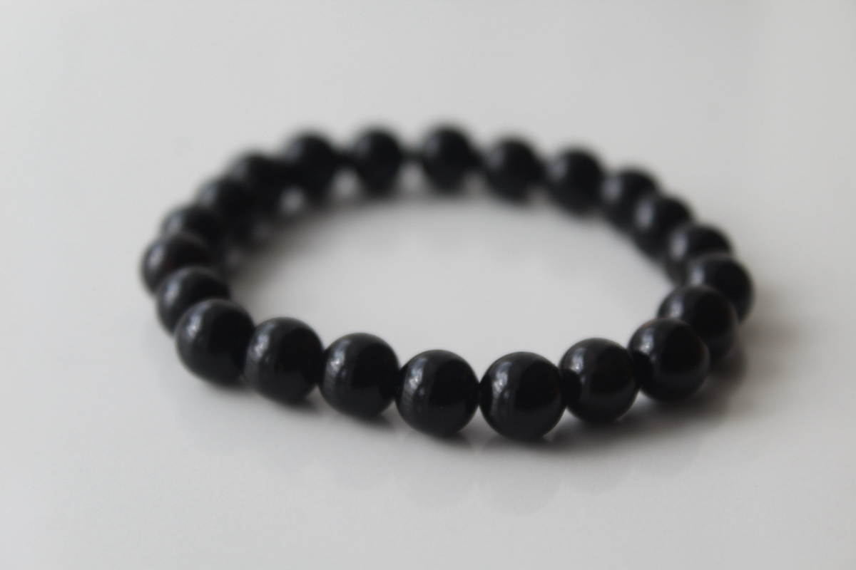 Black Obsidian Bracelet, Strength and Protection 8mm