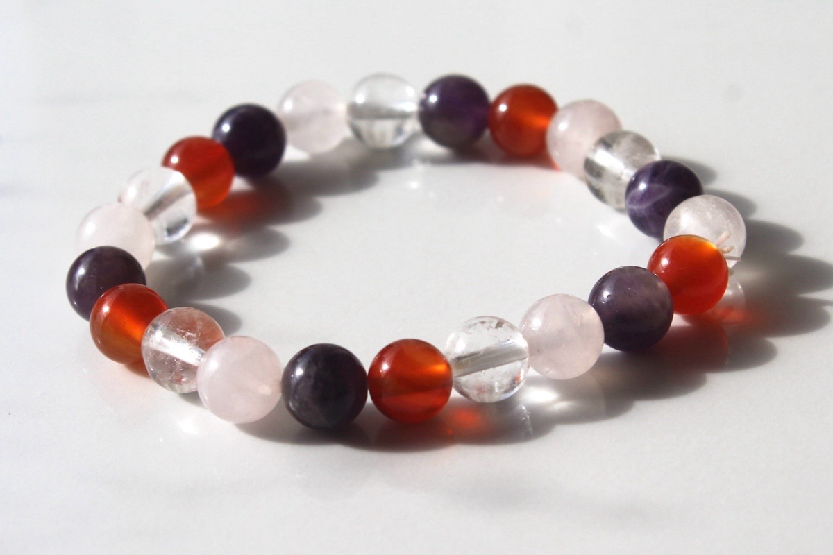 Divine Alignment Bracelet (Rose, Carnelian,Amethyst)
