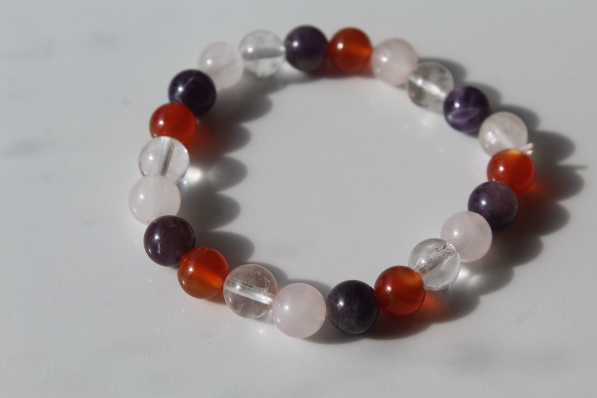 Divine Alignment Bracelet (Rose, Carnelian,Amethyst)