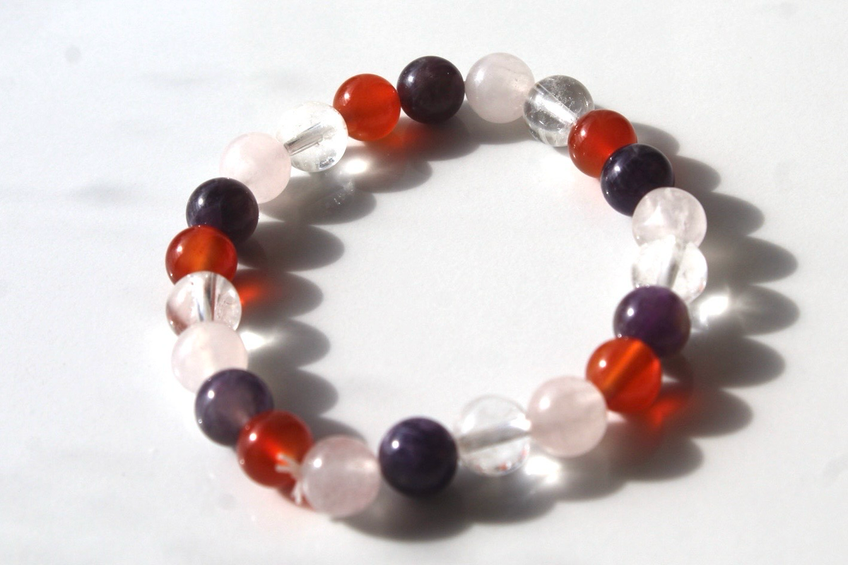 Divine Alignment Bracelet (Rose, Carnelian,Amethyst)