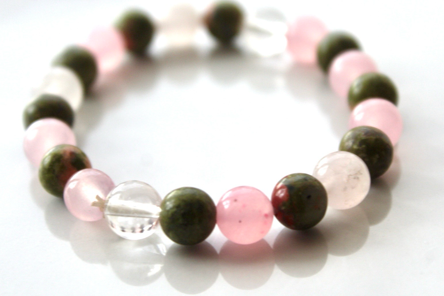 Divine Feminine Crystal Set – Unakite, Rose Quartz & Clear Quartz