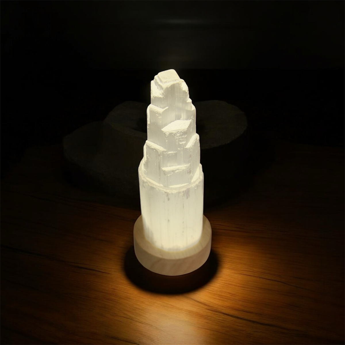Selenite Tower 15cm (Light)