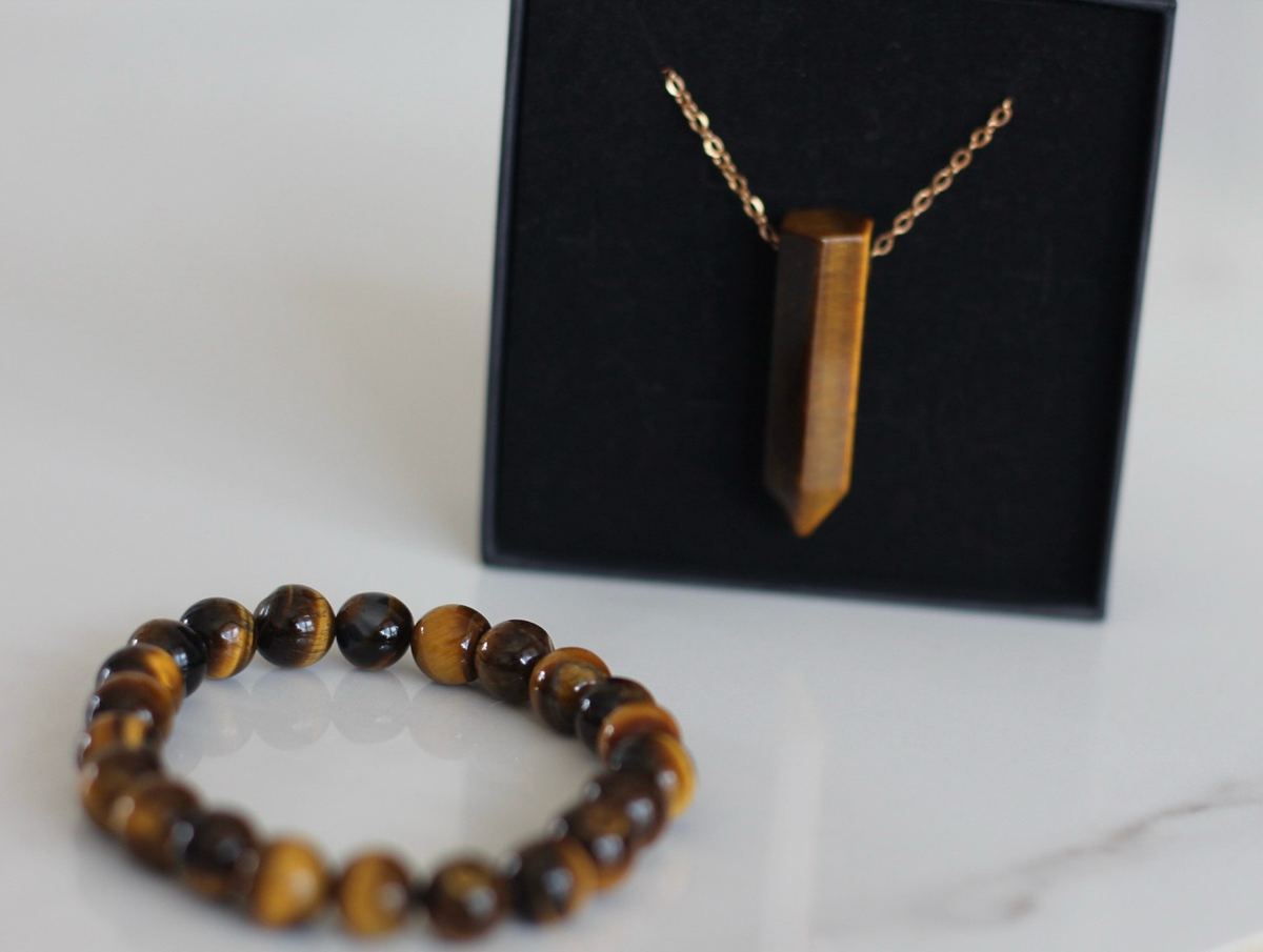 Sbindi! Tigers Eye Set [Stainless Steel Gold Plated]