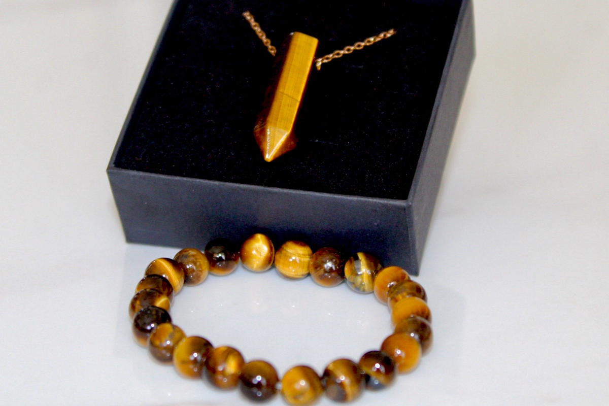 Sbindi! Tigers Eye Set [Stainless Steel Gold Plated]