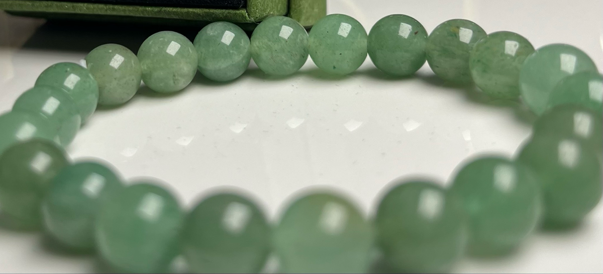 Green Aventurine Necklace & Bracelet Set [Stainless Steel 9ct Gold Plated]