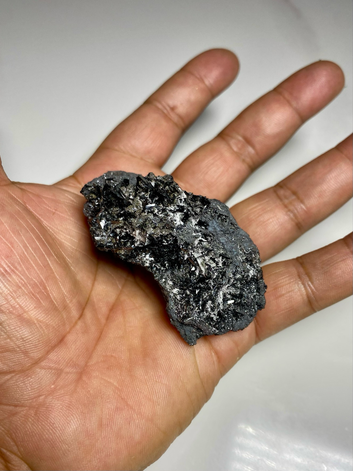 Manganite with Calcite – N'Chwaning II Mine, Kalahari Manganese Fields, South Africa | Natural Specimen