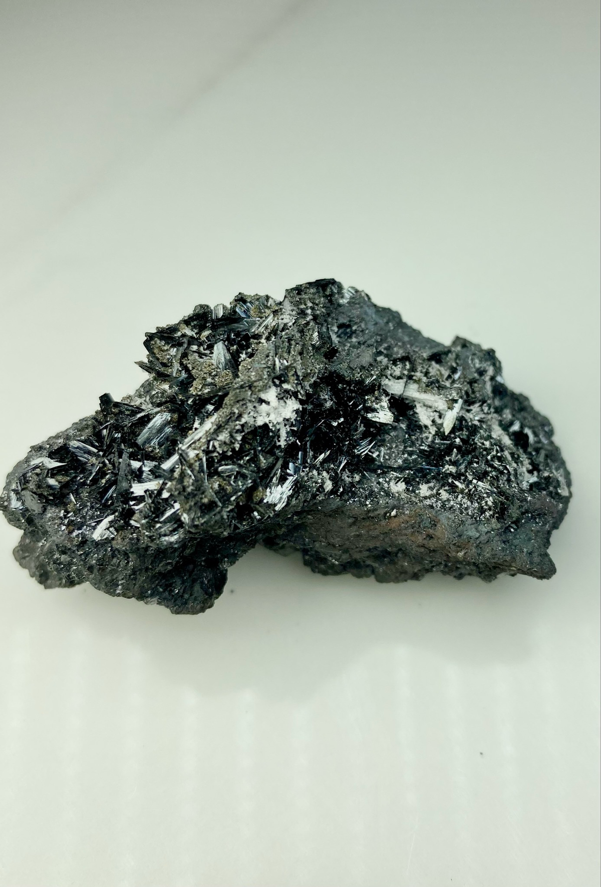 Manganite with Calcite – N'Chwaning II Mine, Kalahari Manganese Fields, South Africa | Natural Specimen