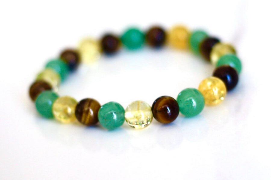 Makwande Bracelet – Abundance Flow Trio (Citrine, Tiger’s Eye & Green Aventurine)