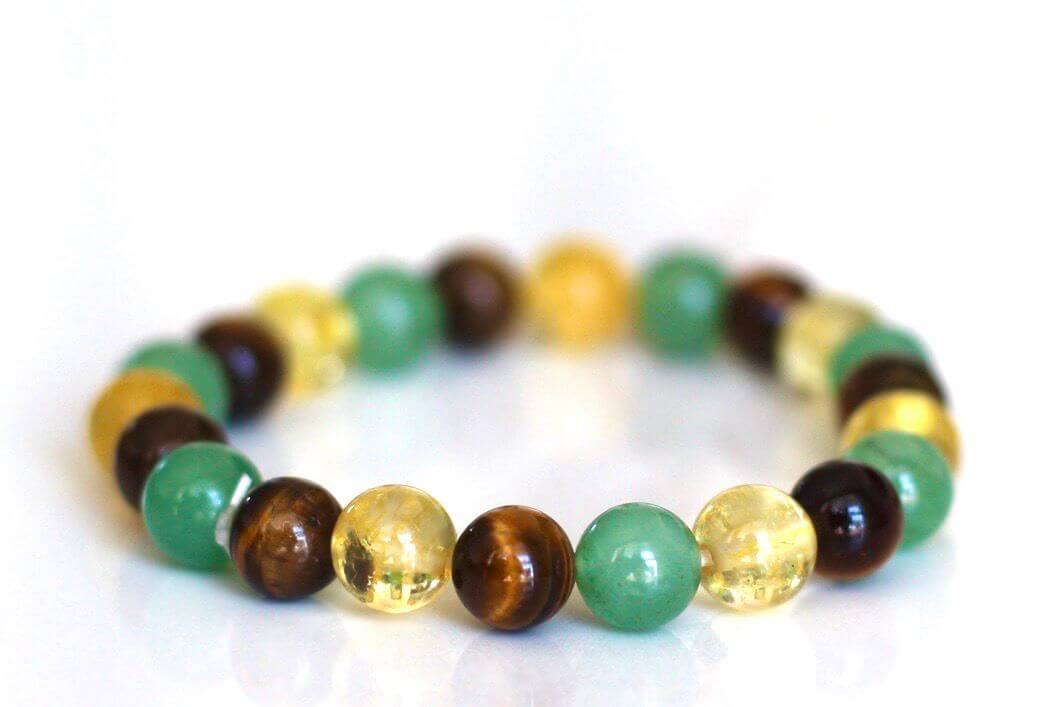 Makwande Bracelet – Abundance Flow Trio (Citrine, Tiger’s Eye & Green Aventurine)