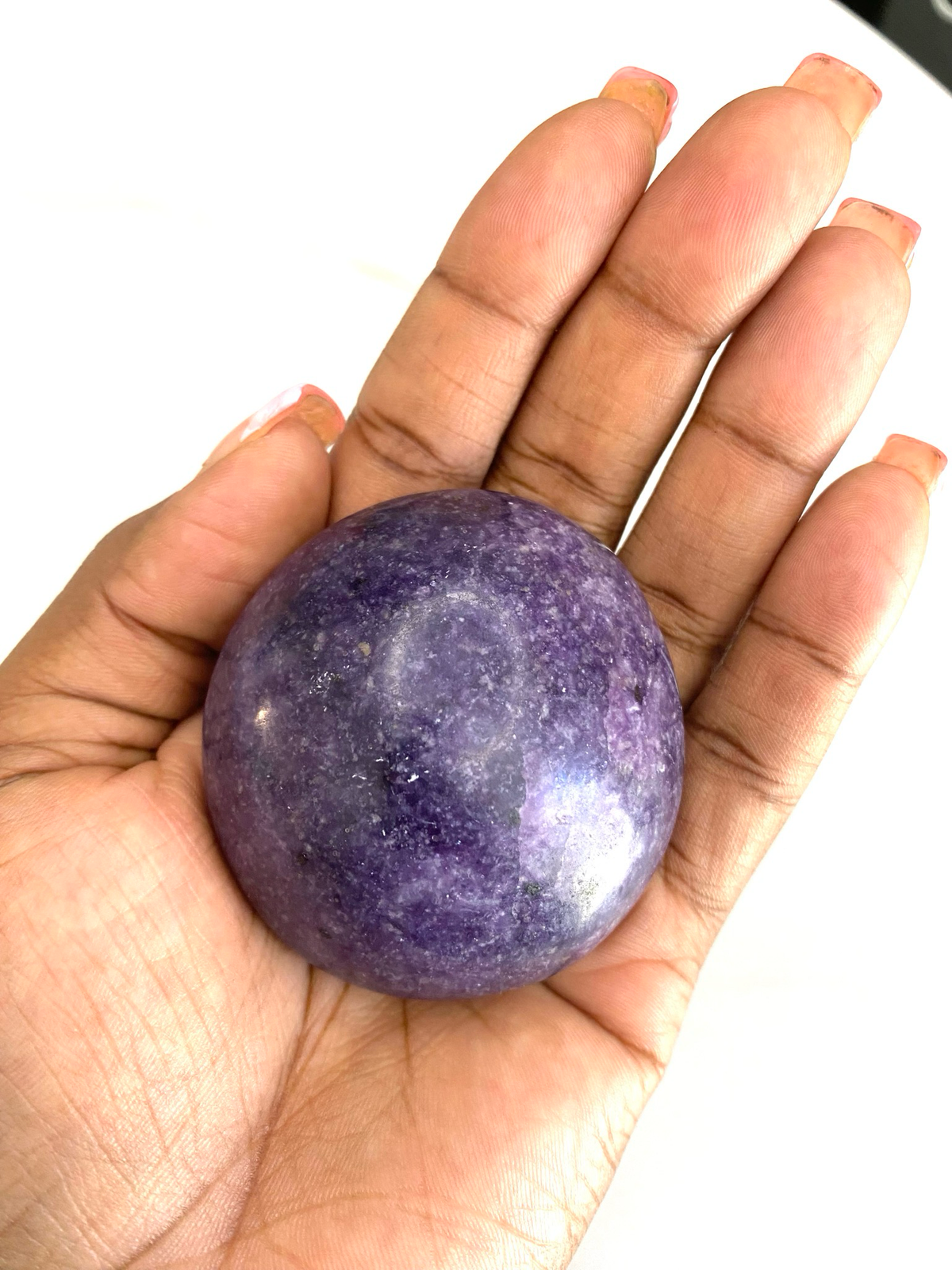 Lepidolite Egg | Calming Palm Stone, Per Stone