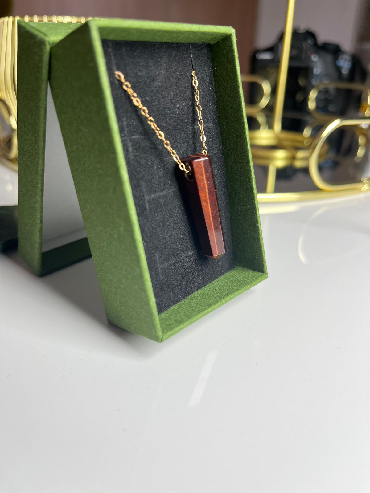 Sbindi! Red Premium Tigers Eye Pendant.